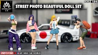 『MY MINI CAR WORLD』UNBOXING MOREART 1/64 STREET PHOTO BEAUTIFUL DOLL SET