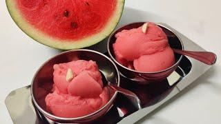 Just 2 Ingredients Watermelon Ice cream @ home!! Eater's Adda