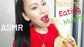 ASMR Banana Eating with Candy Peanuts Whip Cream Mushy Mouth Sounds #bananaeating #mushy