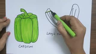 Green vegetables drawing / how to draw green vegetables step by step /drawing