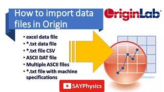 How to import data files in origin