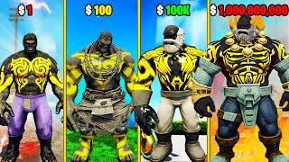 $1 BLACK HULK SUIT to $1,000,000,000 HULK SUIT in GTA 5!