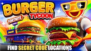 BURGER TYCOON MAP FORTNITE CREATIVE - FIND SAFE SECRET CODE LOCATIONS