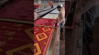 designer saree bandhani red colour print screen printing #bandhejsaree