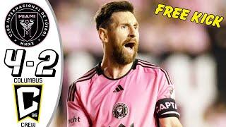 Messi freekick Goal  Inter Miami vs Columbus Crew 4-2 - All Goals & Highlights - 2024