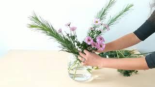 Lisianthus, Emu Grass and Stocks flower arrangement