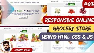 How to create Responsive E-commerce Grocery Store using HTML CSS JavaScript | E-comm Grocery Store