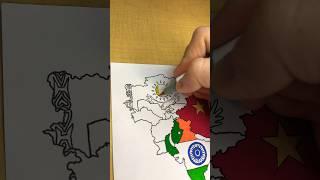 KAZAKHSTAN | How to Draw the Asian Country #map #asia #kazakhstan #shorts