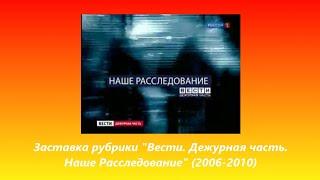 Заставка рубрики "Вести. Дежурная часть. Наше расследование" (Россия/Россия 1, 2006-2011)