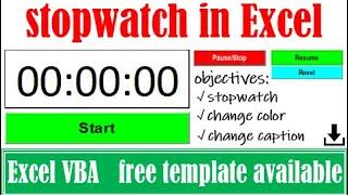 Create stopwatch in Excel