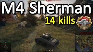 M4 Sherman 14 kills and 2,7k damage on Fjords - World of Tanks