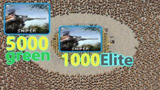 5k Green Snipers vs 1k ELITE Snipers - Red Alert 2