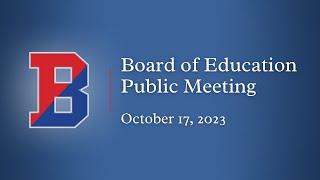 Binghamton City School District Board of Education Meeting [October 17, 2023]