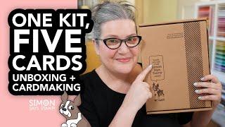 Unboxing the June Card Kit from Simon Says Stamp and making FIVE Cards!