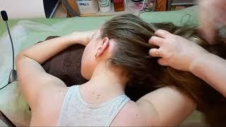 Massage of the neck, shoulders, head, hair while sitting. I relieve severe stress and tension. ASMR