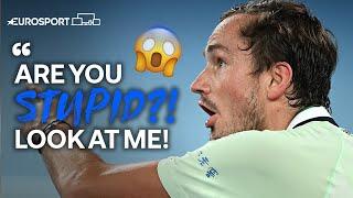 Medvedev Screams At Umpire About Tsitsipas Father | Eurosport Tennis