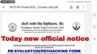 crsu today new update latest notification for ncte/rci approved courses reevolution /rechacking