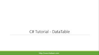 C# Tutorial - DataTable