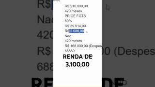 FINANCIAMENTO COM RENDA DE 3.100,00 #minhacasaminhavida #subsídio #minhacasafinanciada