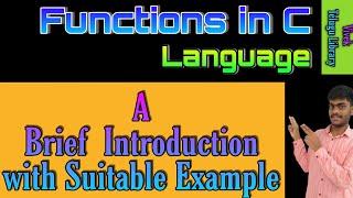 Function in C Language || Vivek Telugu Library