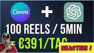 Mit ChatGPT und Canva Geld verdienen - In 5 Min 100 Reels erstellen  Michael reagiert Lukes Channel