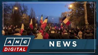 Tens of thousands protest cancellation of Romania's first round of presidential election | ANC