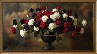 Still Life Roses Art For Your TV | Flower Frame TV Screensaver | Floral TV Art | 4K 2 Hrs