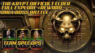 Mk mobile | Krypt difficult elder | Team spec ops, Full explore +reward, Boss battle...