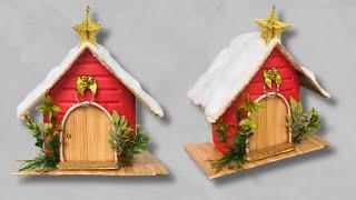 Como Fazer Casinha de Natal | Transforme Garrafas em Decoração Natalina.