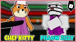 How to get "CHEF KITTY" & "PILLOW ZIZZY" BADGES in PIGGY RP CUSTOMS : THE SEQUEL OF THE END - ROBLOX