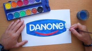 How to draw a Danone logo