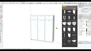 Установка фасадов в модуль. Плагин SUF для проектирования мебели в SketchUp.