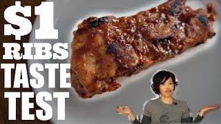 $1 Ribs Taste Test DOLLAR STORE Riblets