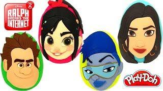 4 Huevos Sorpresa de Wifi Ralph de Vanellope, Ralph, Yesss y Shank en Español de Plastilina PlayDoh