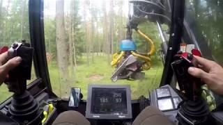 Harwester Valmet 911 inside cabin