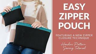 Easy Zipper Pouch Featuring a New Zipper Closure Technique Using the Houdini Pattern