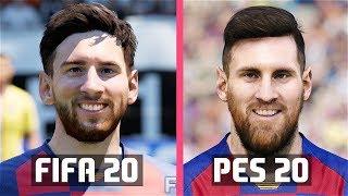 FIFA 20 vs PES 2020 | FC Barcelona Faces Comparison