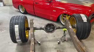 Running 12” wide wheels with 3.5” backspacing, and a 54” Fab 9 rear end.