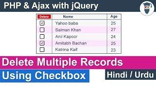 PHP Ajax Delete Multiple Data Using Checkbox Tutorial in Hindi / Urdu