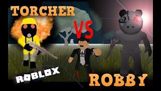 Dawn of Destruction Robby vs Torcher   (Horror roblox piggy story)Short