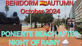 30 MINUTES OF BENIDORM  PONIENTE BEACH WALK   OCTOBER 2024 | 4K-HDR Autumn Walking Tour #beach