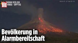 JAVA: Spektakulärer Ausbruch von Vulkan Merapi