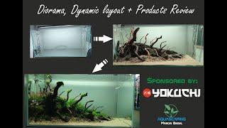 Triangular Diorama Style Aquascape - Step By Step Tutorial Sponsored by YOKUCHI + Products Review