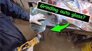 Using Silicon Carbide Grinding Disc to grind laminated glass.