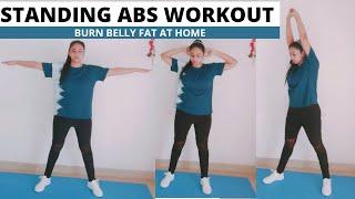 Standing Abs Workout | Burn Belly Fat At Home | Fitness With Anjali