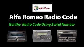 Unlock Alfa Romeo Radio Code Using Serial Number