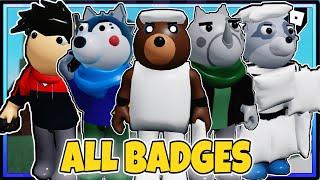 HOW TO GET ALL 45 BADGES in PIGGY RP CUSTOMS | ROBLOX