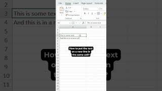 How to start a new line in the same cell in Excel #excel #exceltips #exceltricks
