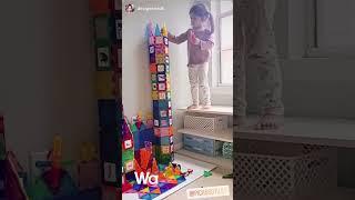 PicassoTiles PicassoToys Build The Magnetic Tiles Disney Castle And Rainbow Tower Kids Play Time