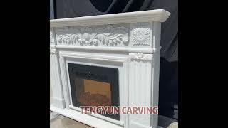 white marble fireplace